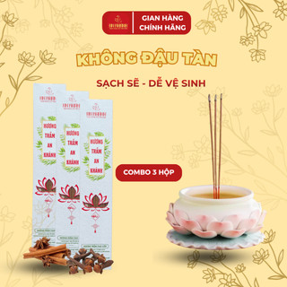 [5 tặng 1] Nhang AN KHÁNH không đậu tàn, hộp 100 nén 38cm, hương thảo mộc dịu nhẹ ít khói