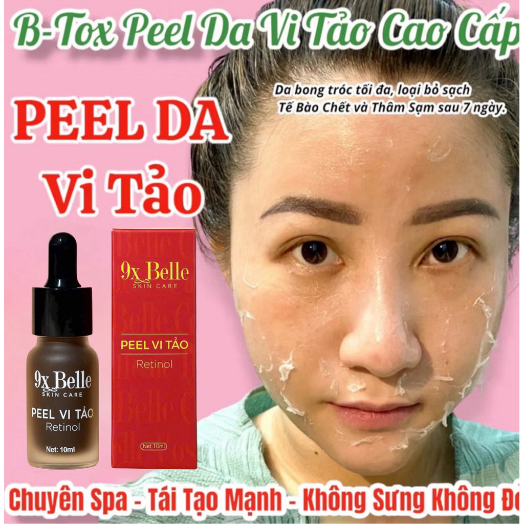PEEL DA MẶT VI TẢO CAO CẤP - tẩy da chết - giảm mụn mờ nám tàn nhang - peel lột da mặt retinol 10ml