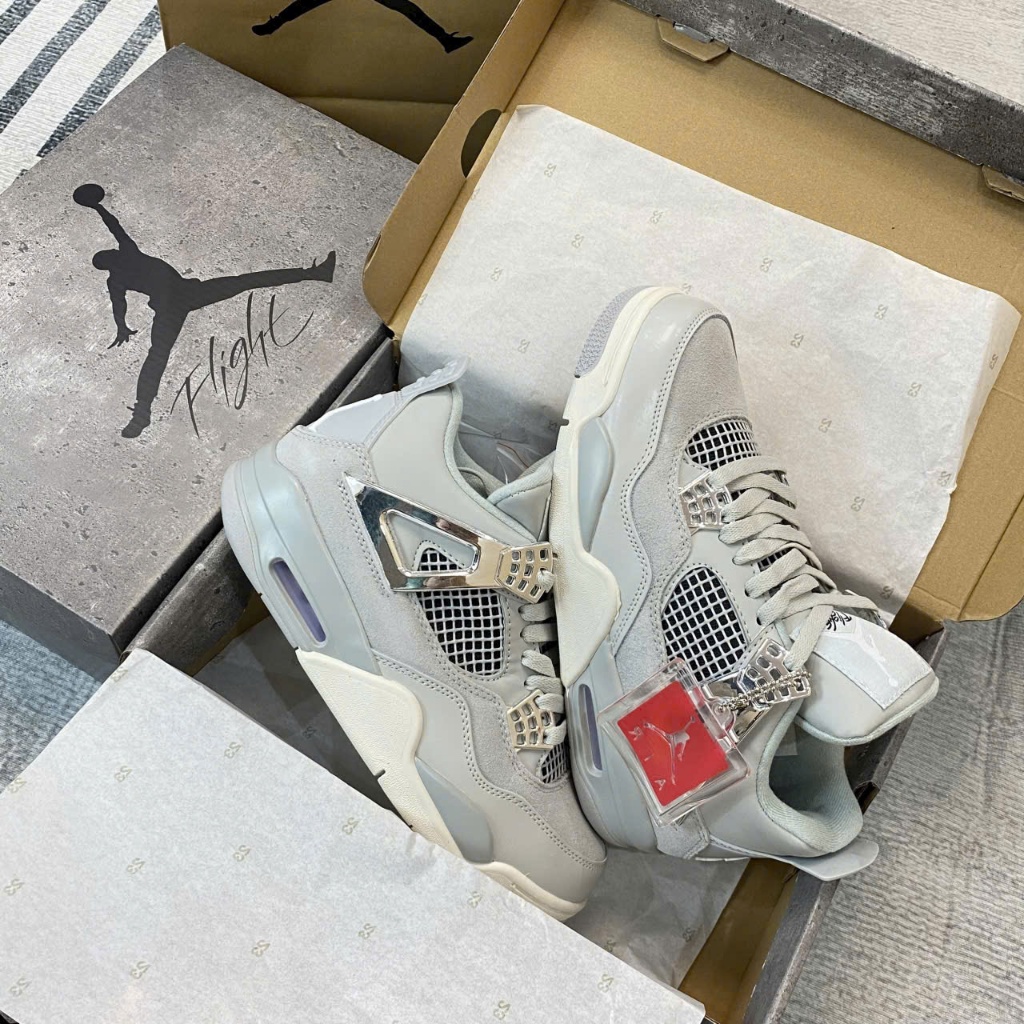 Giày Thể Thao Nike Air Jordan 4 Retro Frozen Moments – Sneaker JD4 Xám ...