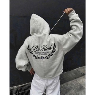 Hot Trendy- Áo Hoodie Rộng Zip Boxy BEKIND với họa tiết thêu, chất liệu nỉ bông unisex HoodieX