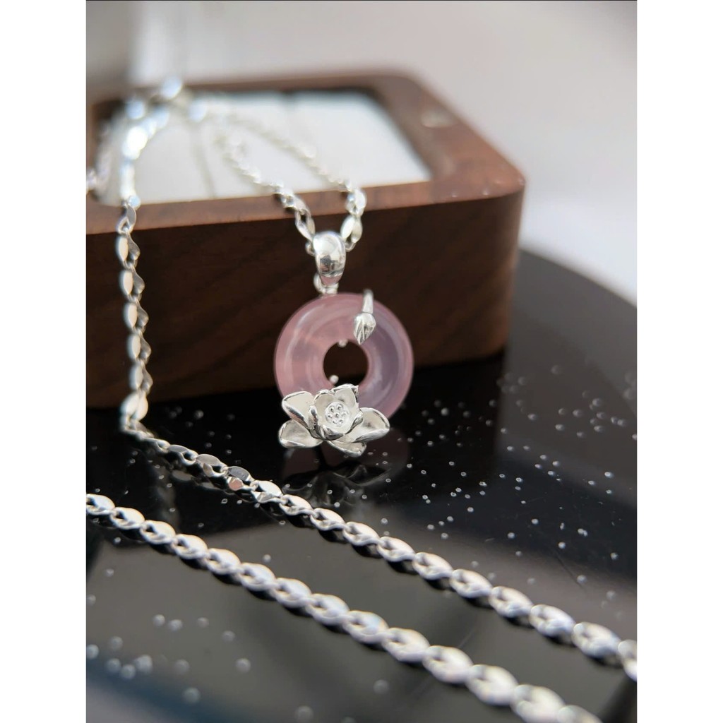 D03 - Dây chuyền Liên Hoa Ngọc [ Bảo Khánh Trang Sức Bạc]