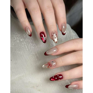 NAIL BOX MẮT MÈO ĐỎ THIẾT KẾ CHẤM BI FRECNH ĐẦU MÓNG