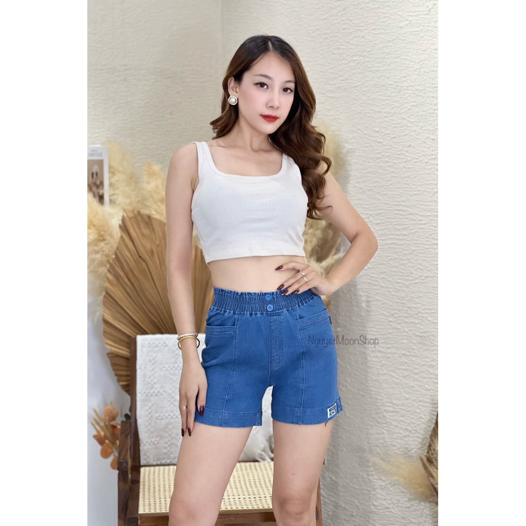 Quần short Jeans nữ lưng thun chất Jean mềm mại(có Bigsize)