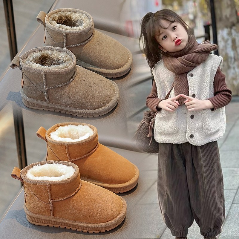 Giày bông giữ ấm cho bé gái mùa đông mới, giày chống trượt tuyết có lót bông