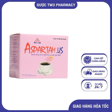 (Hộp 100 gói) Đường ăn kiêng ASPARTAM.US, đường năng lượng thấp, kiểm soát đường huyết