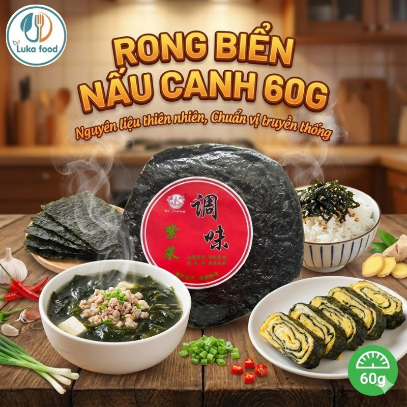 Rong Biển Nấu Canh Phúc Kiến 20g - Rong Mứt Khô Hàng Loại 1 Giòn Dai Sạch Cát, Nấu Nhanh 2 Phút Luka Food