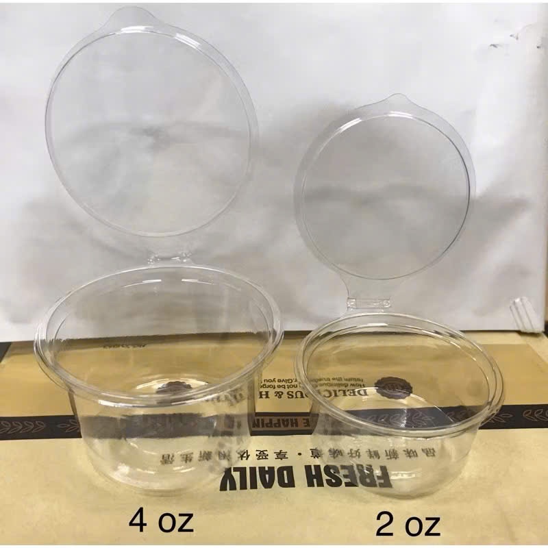 Set 10/50 Hũ sốt nắp liền - cốc nhựa nắp cài dùng 1 lần đựng nước sốt , nước chấm loại nhỏ 60ml 120ml