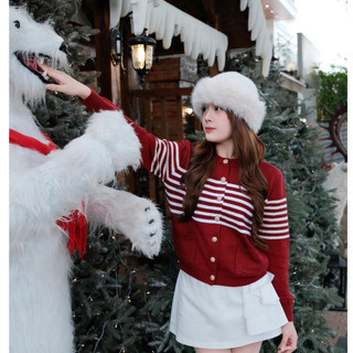 ( DEAL mở bán ) Áo Len Cardigan Viber Tiểu Thư Sang Chảnh, Áo Len Dệt Kim Kẻ Ngang Basic LA11