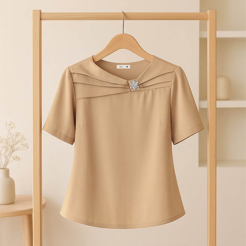 Áo Kiểu Công Sở Nữ ANA Mode Chất Liệu Tằm Ý Thanh Lịch Đi Tiệc Quà Tặng Mẹ AK25VHD05