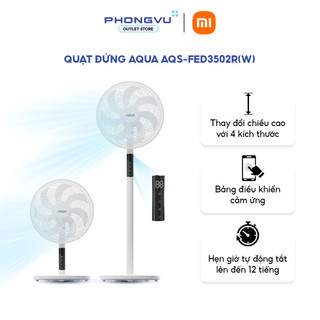 Quạt Đứng Aqua AQS-FED3502R(W) - Có Điều Khiển Từ Xa, 7 Cánh, Hẹn Giờ 12H, Cảm Ứng - Bảo Hành 12T