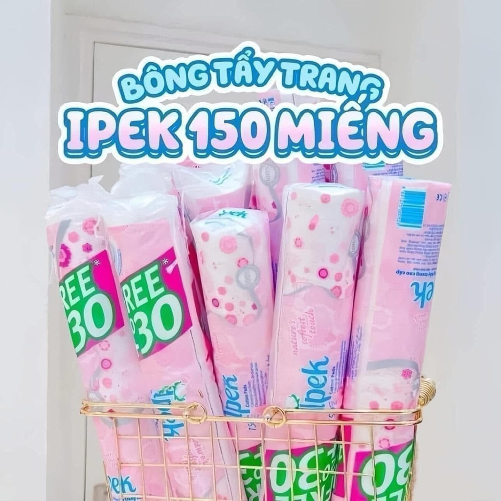 { Hàng công ty } Bông tẩy trang Ipek 150 miếng siêu dai