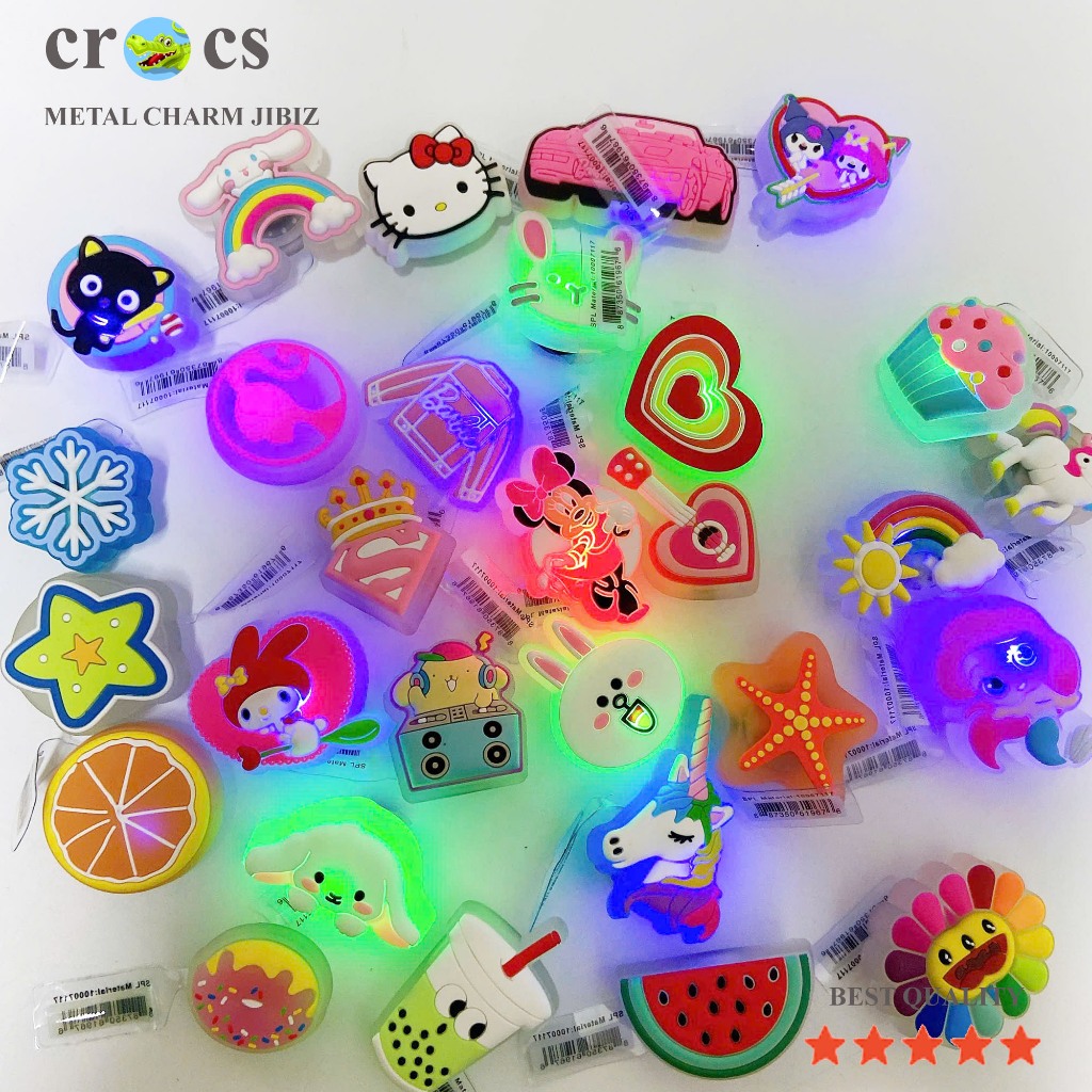 [sticker LED phát sáng] charm jibbitz gắn giày dép sục dòng phát sáng ...