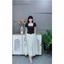 DX_ Đầm váy dài, đầm dự tiệc sang xịn Ruby cổ vuông tay búp phồng đính hoa dáng dài Tùng Tơ xoè đẹp