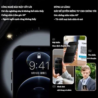 Kính cường lực iPhone chống nhìn trộm HD chống vân tay dễ dán cho iPhone 17 Air 16 15 14 13 12 11 Pro Max XS XR XSMax