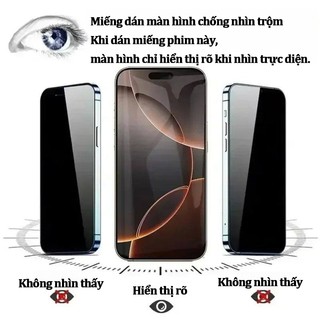 Kính cường lực iPhone chống nhìn trộm HD chống vân tay dễ dán cho iPhone 17 Air 16 15 14 13 12 11 Pro Max XS XR XSMax