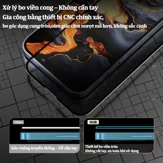 Kính cường lực iPhone chống nhìn trộm HD chống vân tay dễ dán cho iPhone 17 Air 16 15 14 13 12 11 Pro Max XS XR XSMax