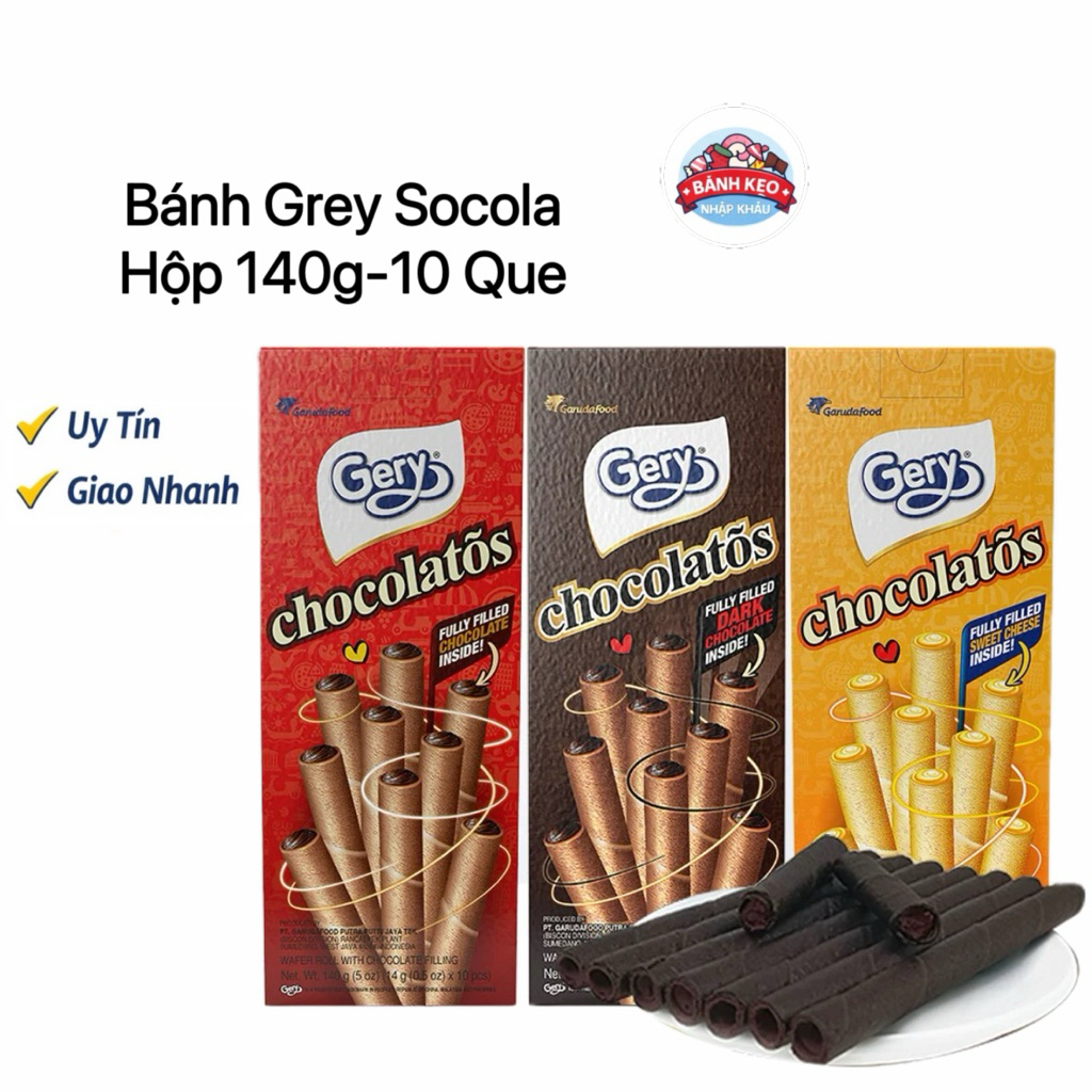Bánh Quế Cuộn Gery Chocolatos 3 Vị (Socola Đen, Phô Mai, Socola Thường ...