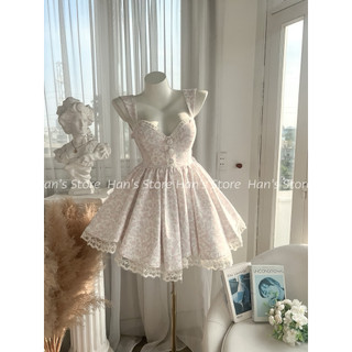 [HAN’S STORE] VÁY FORM BÍ HOA NHÍ DÁNG XÒE CÚP NGỰC REN VIỀN TIỂU THƯ (ẢNH THẬT)