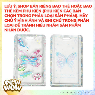 Bao Đựng Thẻ Nhân Viên Nhựa Mica Trong Suốt Phong Cách Họa Tiết Butterfly Đơn Giản Tinh Tế Minimalist