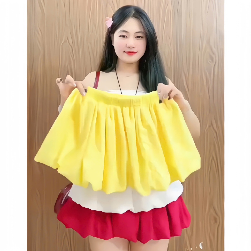 Chân Váy Bí Bigsize Nữ Vải Lụa Chéo Mềm Mại Bồng Xinh Xắn Cho Các Nàng Chubby 50-100kg CV413