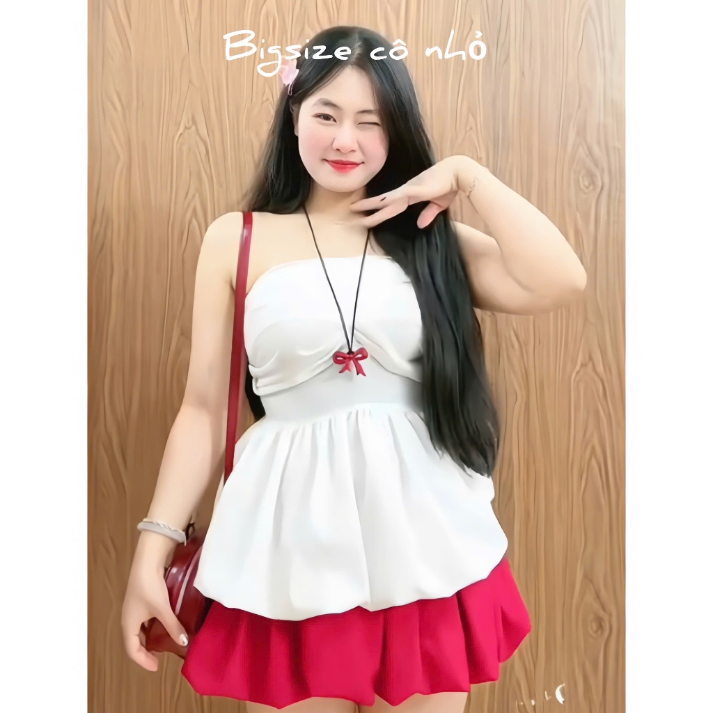 Chân Váy Bí Bigsize Nữ Vải Lụa Chéo Mềm Mại Bồng Xinh Xắn Cho Các Nàng Chubby 50-100kg CV413