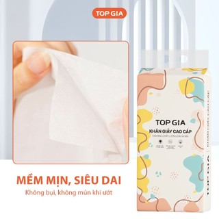SIZE TO KHỔNG LỒ Thùng 6 Bịch Giấy Rút Đáy Đa Sắc TopGia 1280 Tờ/Bịch Tặng Kèm Móc Treo