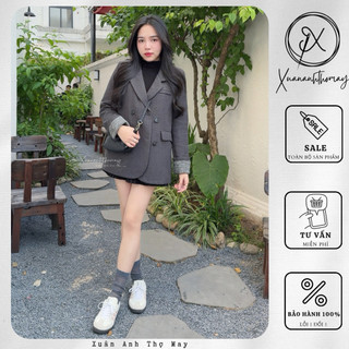 Áo blazer dạ trần trám phối tay - Xuananhthomay