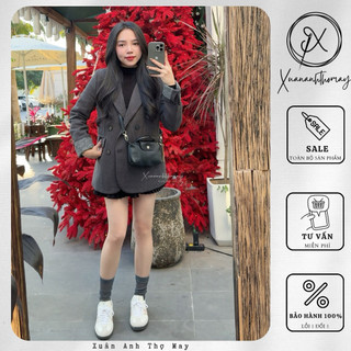 Áo blazer dạ trần trám phối tay - Xuananhthomay