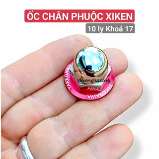 Ốc chân phuộc Xiken – Take Gawa Sáng Bóng | Set 2 Ốc + 2 Long đền Ốc 10ly khóa 17 phụ tùng xe máy caoduongracing