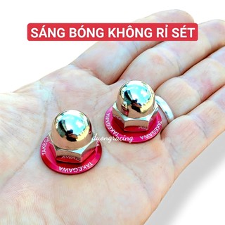 Ốc chân phuộc Xiken – Take Gawa Sáng Bóng | Set 2 Ốc + 2 Long đền Ốc 10ly khóa 17 phụ tùng xe máy caoduongracing