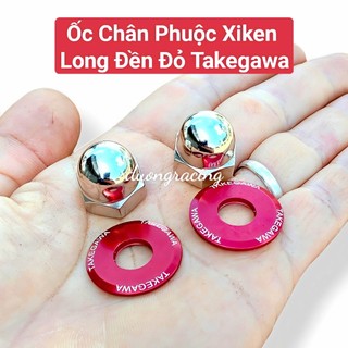 Ốc chân phuộc Xiken – Take Gawa Sáng Bóng | Set 2 Ốc + 2 Long đền Ốc 10ly khóa 17 phụ tùng xe máy caoduongracing