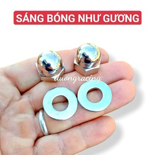 Ốc chân phuộc Xiken – Take Gawa Sáng Bóng | Set 2 Ốc + 2 Long đền Ốc 10ly khóa 17 phụ tùng xe máy caoduongracing