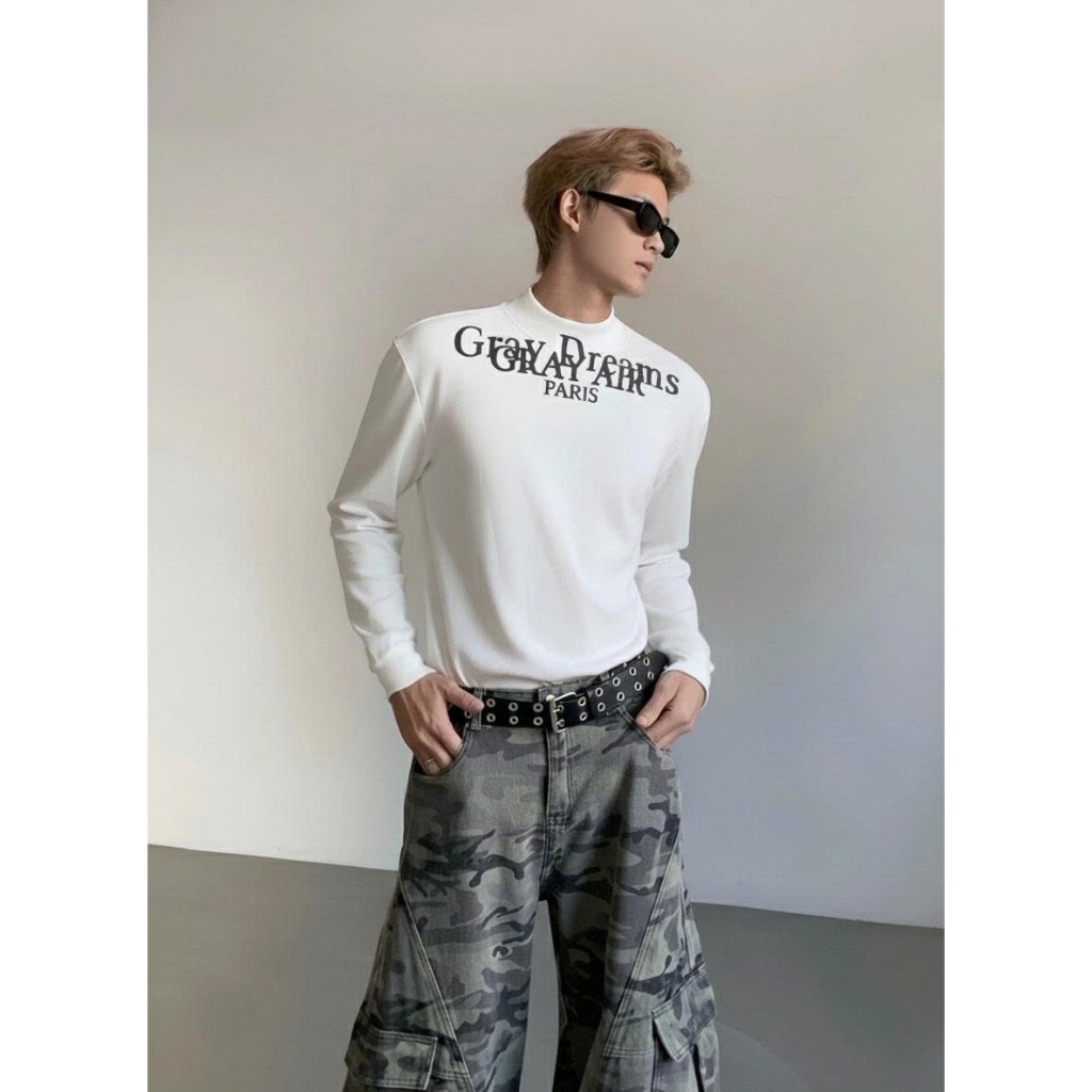 Áo thun Tay dài cổ cao GRAY DREAM ICVCVNI Unisex