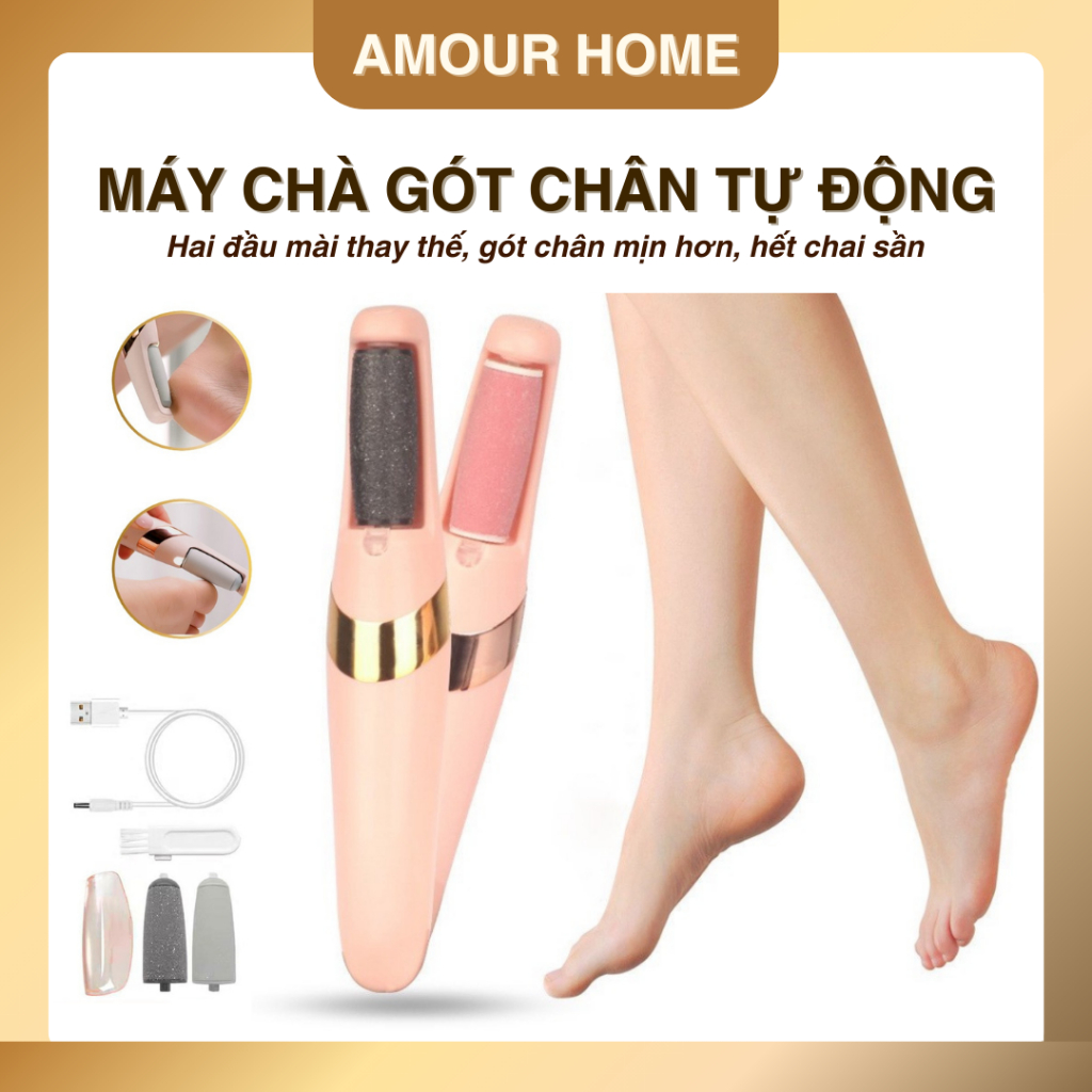 Máy chà gót chân loại bỏ da chết và vết chai, mài gót chân tại nhà 2 đầu mài, pin tích điện