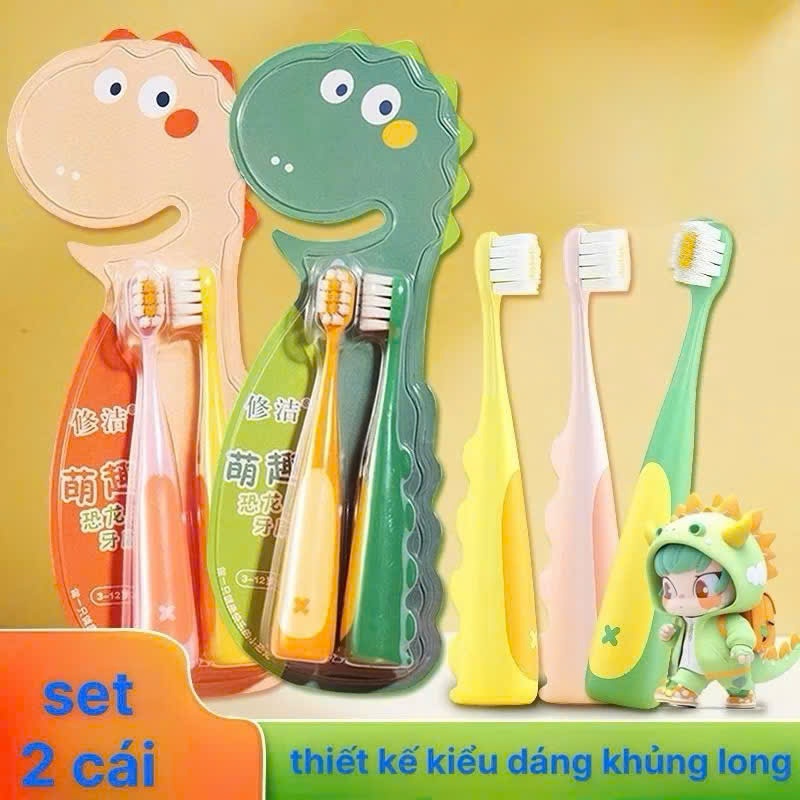 COMBO 2 Bàn Chải Đánh Răng Cho Bé, Bàn Chải Đánh Răng Lông Siêu Mềm