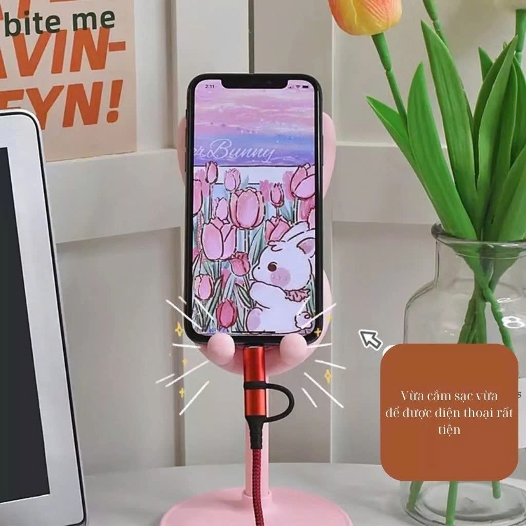 KỆ ĐỠ ĐIỆN THOẠI ĐỂ BÀN HÌNH THỎ CAO CẤP – Giá Đỡ Máy Tính Bảng,Kệ Đỡ Chất Liệu Nhựa Abs Bền Đẹp