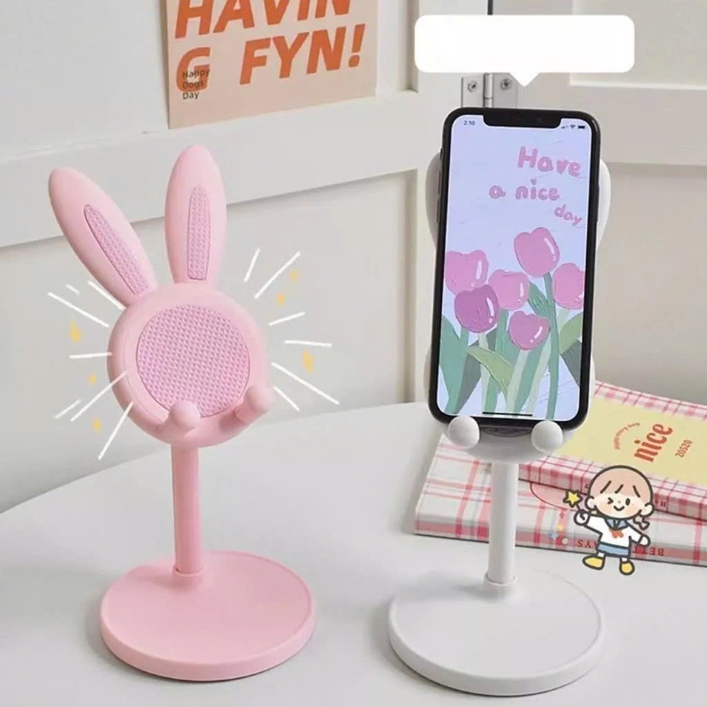 GIÁ ĐỠ ĐIỆN THOẠI HÌNH THỎ KUTE ĐỂ BÀN – Giá Đỡ Ipad Dễ Thương,Kệ Thiết Kế Chống Trượt Tiện Lợi