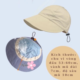Mũ bucket nữ, mũ chống nắng nữ chống tia UV UPF50+ thời trang vải mềm Ulzzang có dây rút