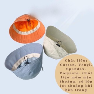 Mũ bucket nữ, mũ chống nắng nữ chống tia UV UPF50+ thời trang vải mềm Ulzzang có dây rút