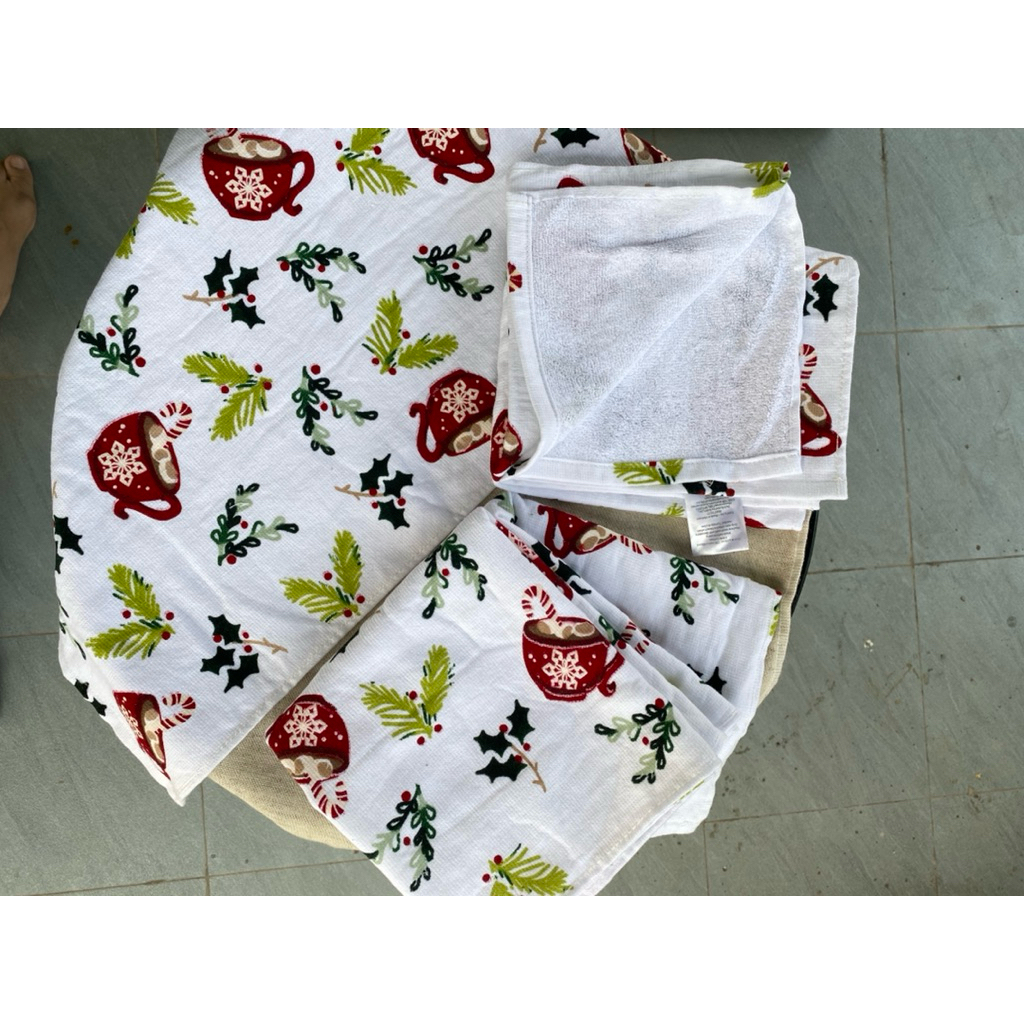 Combo 10 khăn lau đa năng hoạ tiết xinh xắn hàng xuất dư