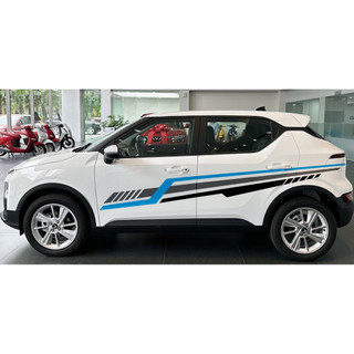 Tem 2 bên Sườn Xe Ô tô VF5,Tem, Team Decal Oto-Tem 2 bên sườn Cực Chất, Hàng 3 Lớp Chất Lượng Cao ,Teams chỉ xám