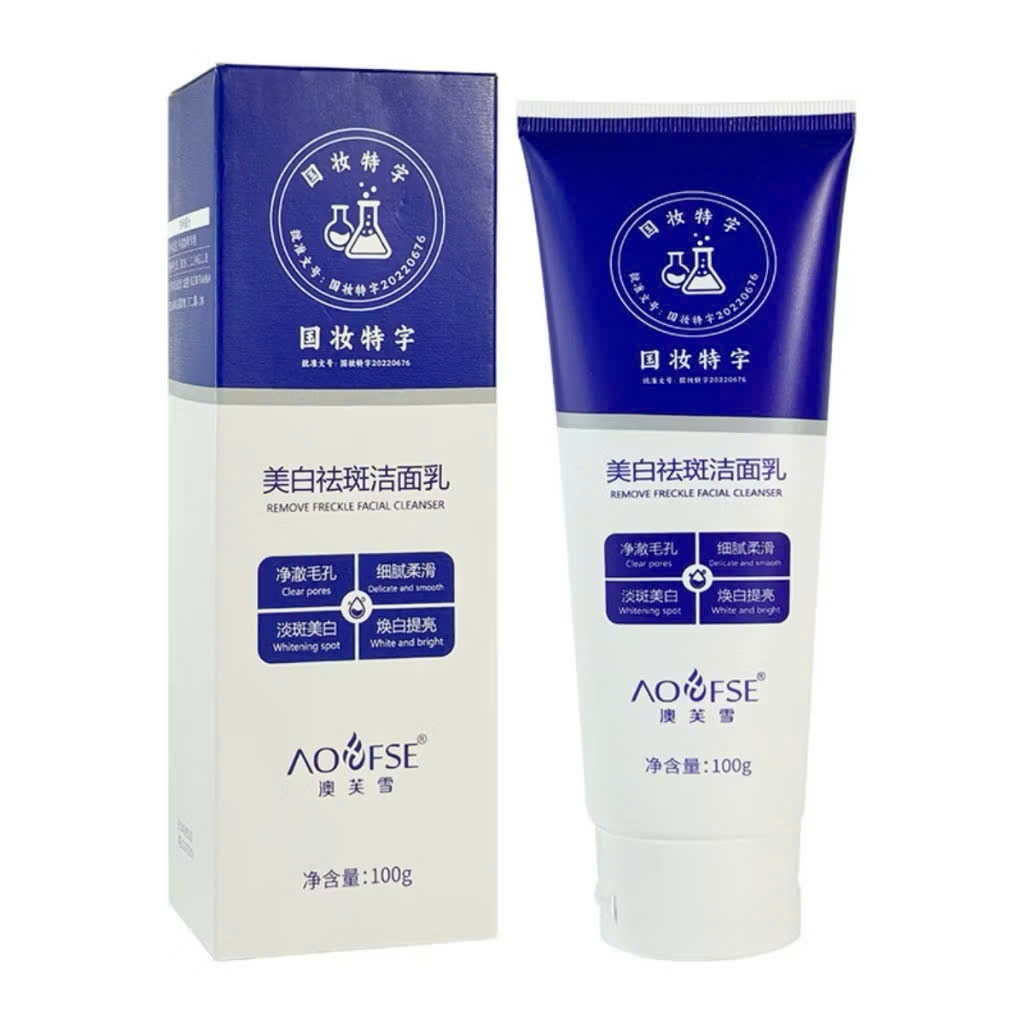 combo 3 tuýp Sữa Rửa Mặt Aufuxue Tuýp 100g Giảm Mụn Dầu Nhờn Dưỡng Trắng Da, Sữa Rửa Mặt Trắng Da