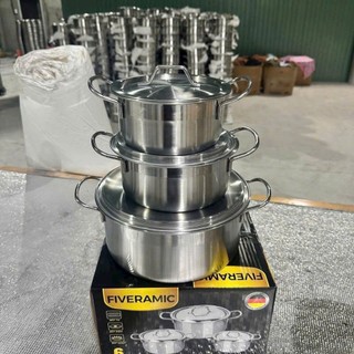 BỘ NỒI INOX 3 CÁI : 16/20/24 Cm