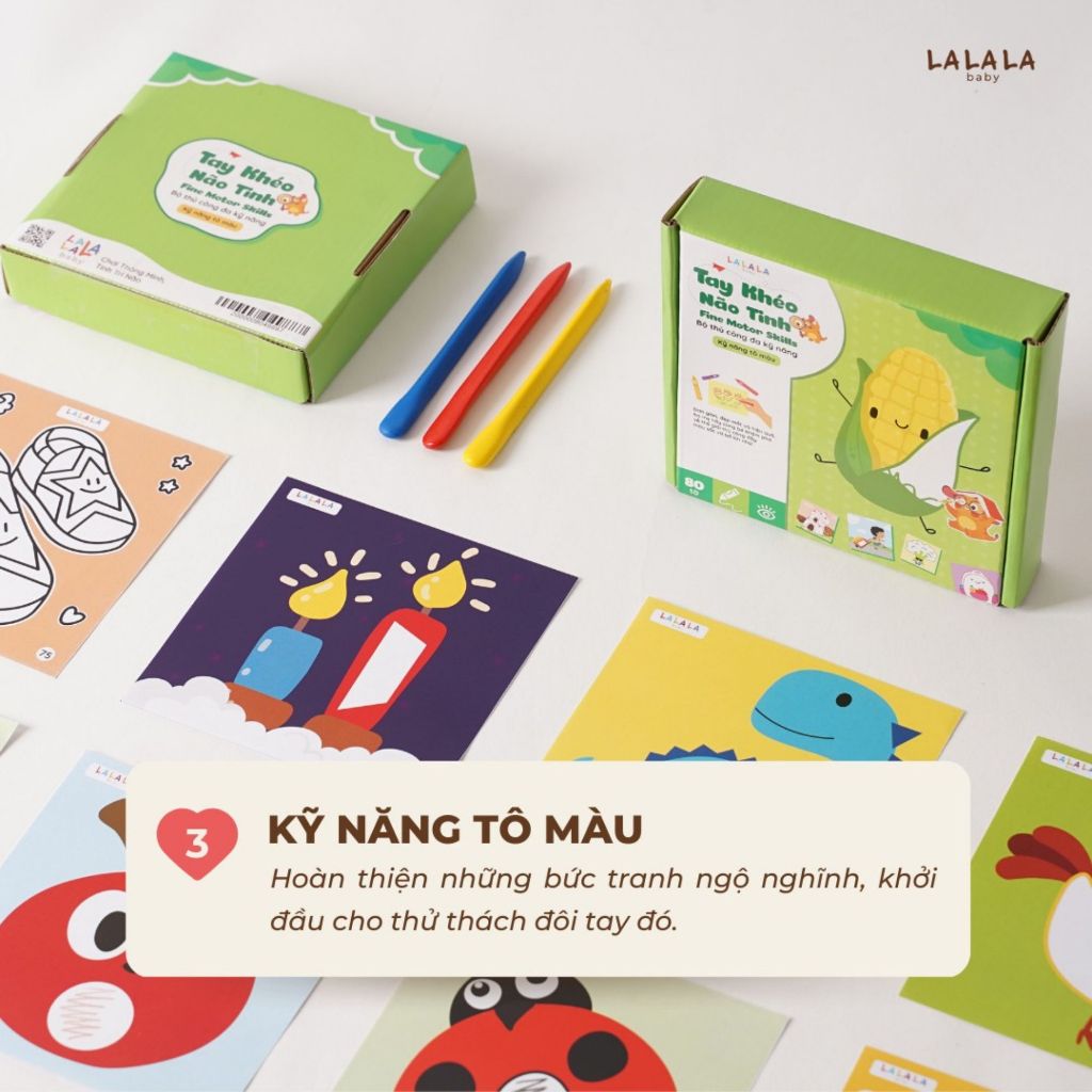 Bộ đồ chơi thủ công đa kỹ năng luyện vận động tinh theo phương pháp Montessori Tay khéo não tinh Lalala Baby