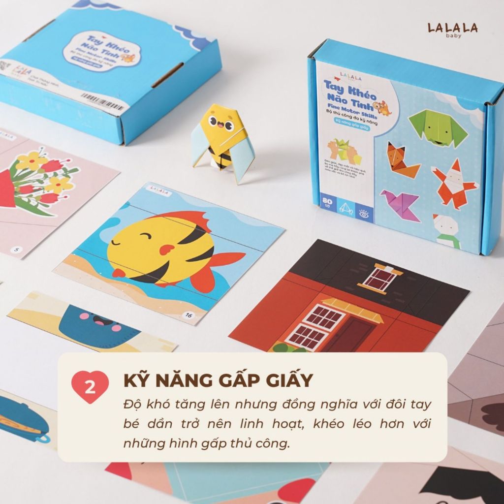 Bộ đồ chơi thủ công đa kỹ năng luyện vận động tinh theo phương pháp Montessori Tay khéo não tinh Lalala Baby