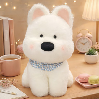 Gấu Bông Cún Đeo Khăn Dễ Thương, Thú Nhồi Bông Cún Mềm Mại, Quà Tặng & Trang Trí Cho Bé