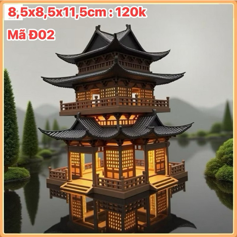 mô hình nhà cổ tiểu cảnh - bán cạn - non bộ