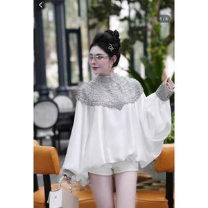 Áo lụa cổ đá cánh dơi hoàng gia Bùi Trà
