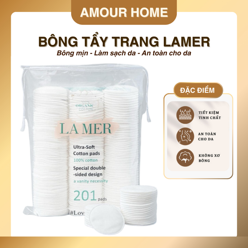 [1 Gói 201 Miếng Chính Hãng] Bông Tẩy Trang Lames 100% Cotton, ƯU VIỆT TIỆN LỢI TIẾT KIỆM