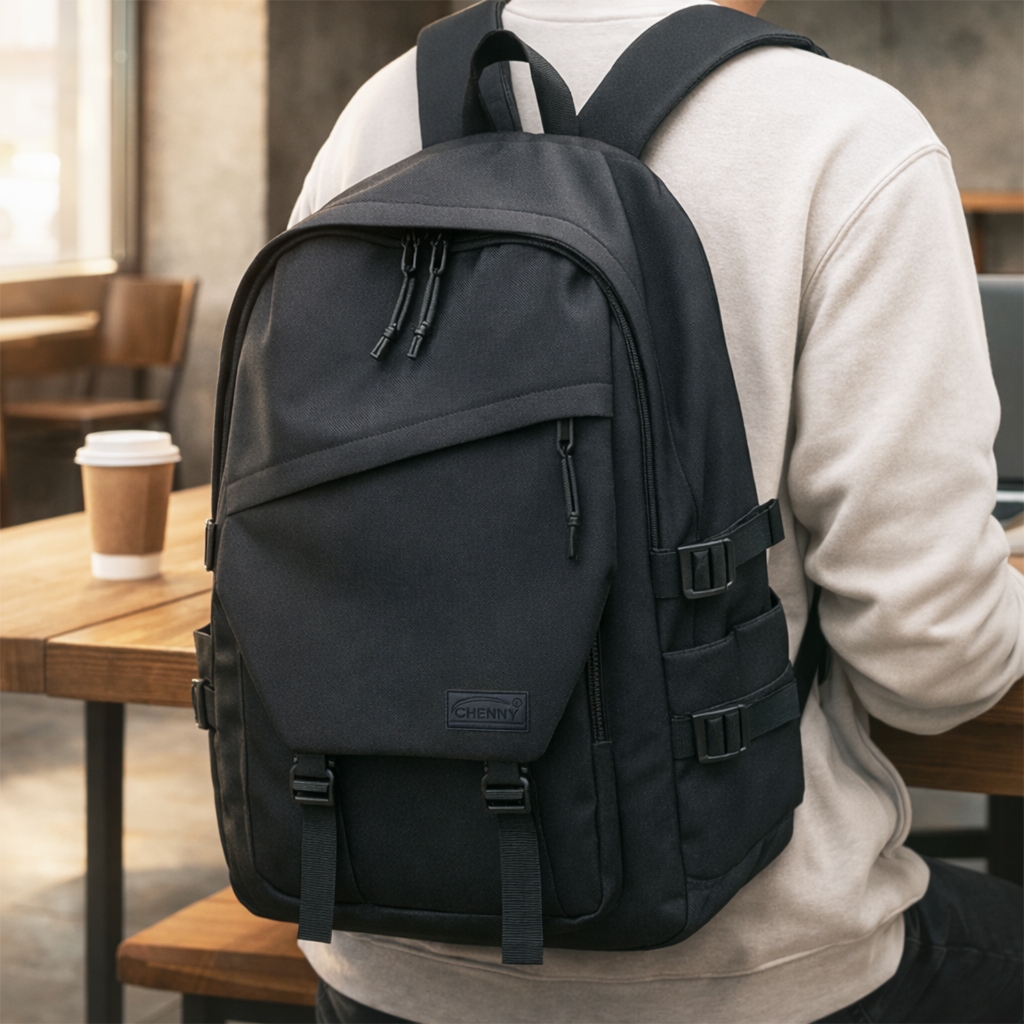 Balo laptop cao cấp CHENNY chất vải dày chống mài mòn phong cách Unisex bảo hành 1 năm - 1